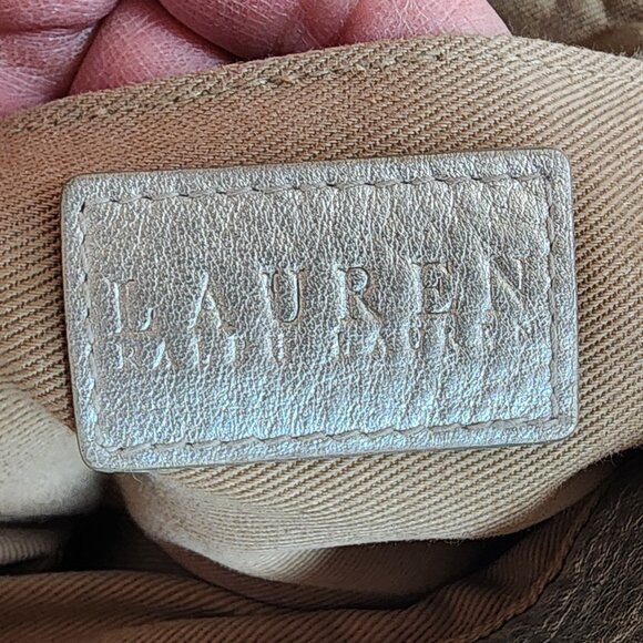 Lauren Ralph Lauren Pearl Shimmer Leather Hobo Shoulder Bag - Picture 16 of 16